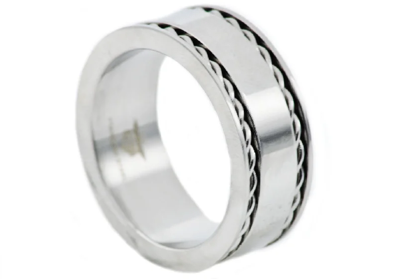 women’s unique rings-Mens Stainless Steel Band