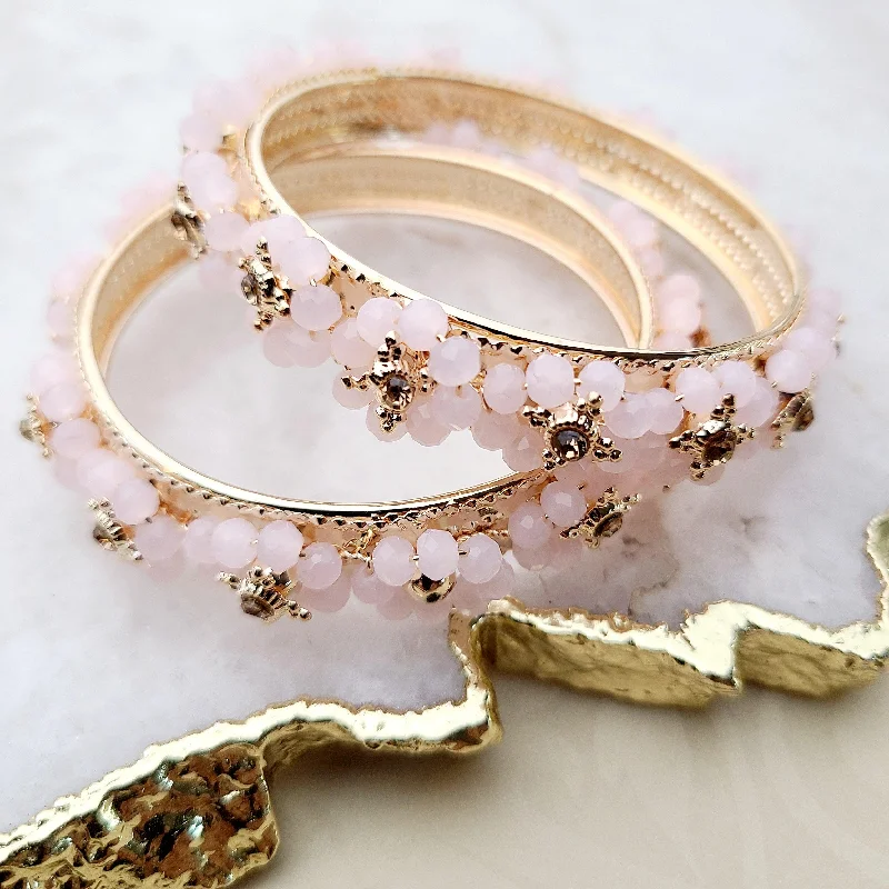 women’s stackable bracelets-Arora - pink Bangles