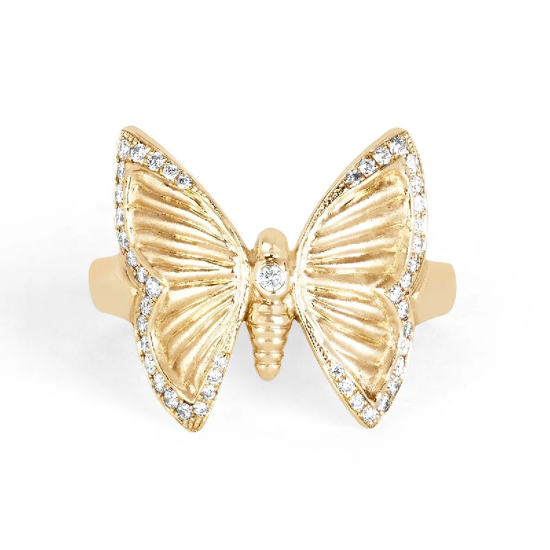 women’s emerald rings-Metamorphosis Butterfly Ring