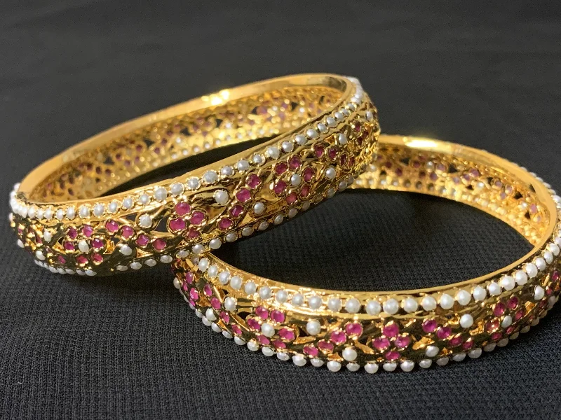 women’s spiritual bangles-B89 Leela bangles in rubies ( READY TO SHIP )