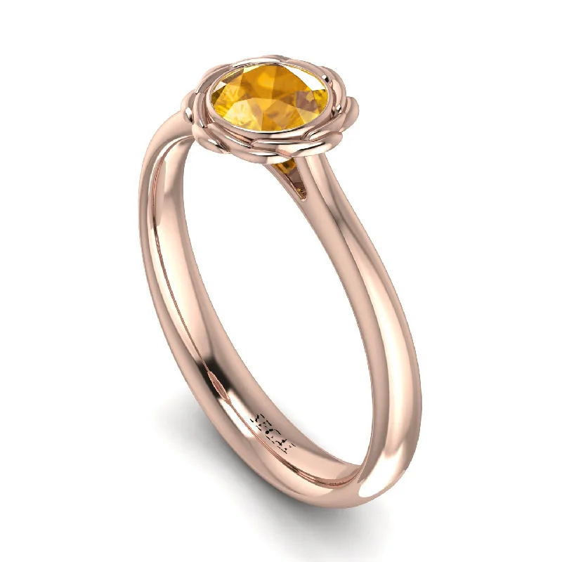 women’s modern engagement rings-Solitaire Minimalist Yellow Diamond Ring - Eden No. 1002