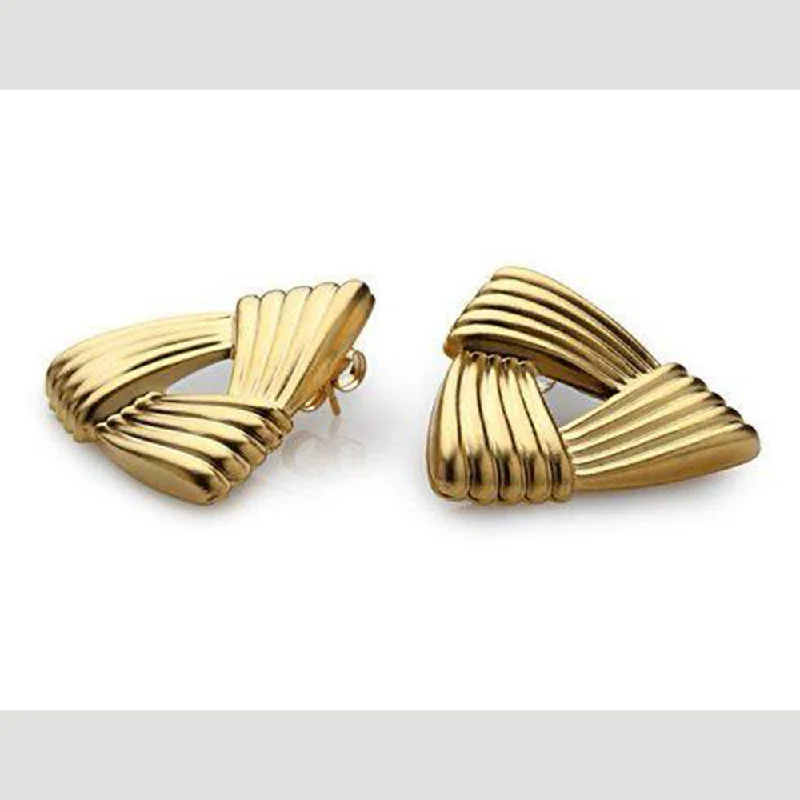 women’s silver earrings-Manath Jewels Gold Plated Matte Finish Korean Style Stud Earrings