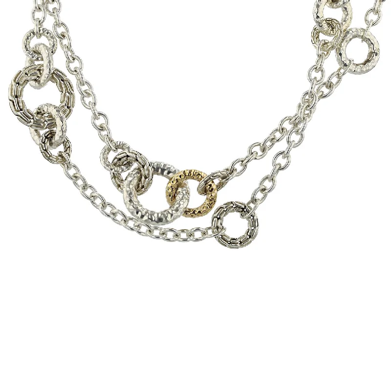 women’s dainty necklaces-John Hardy Silver and 18K Naga Link Necklace