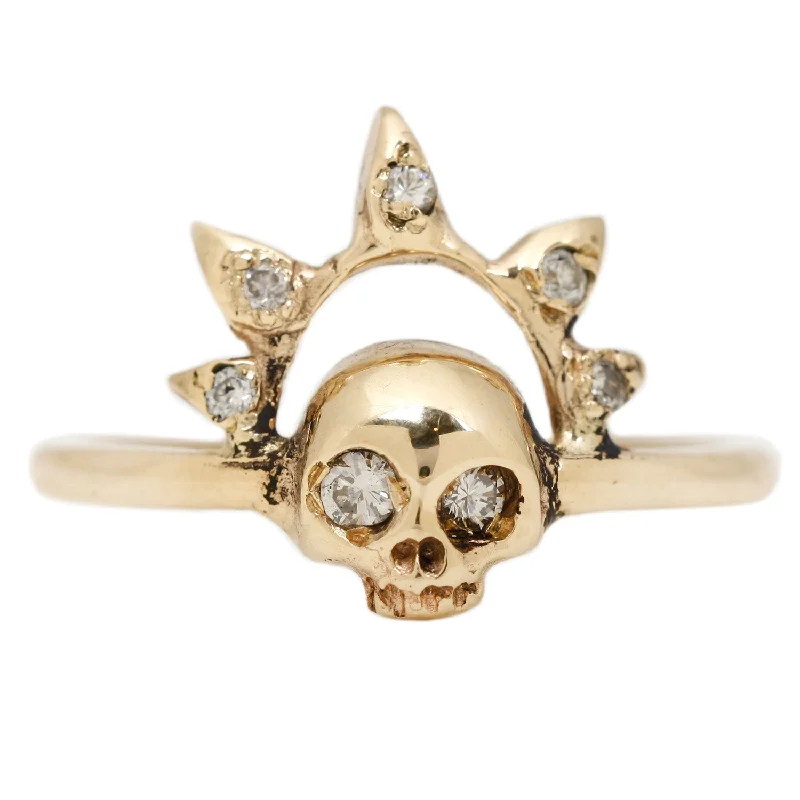 women’s engagement rings-Skull Queen Diamond Ring