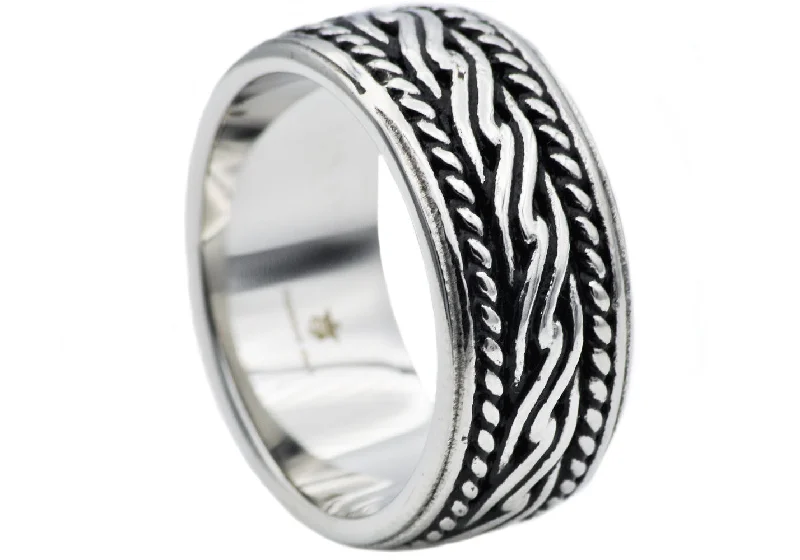 women’s gold-plated rings-Mens Stainless Steel Band