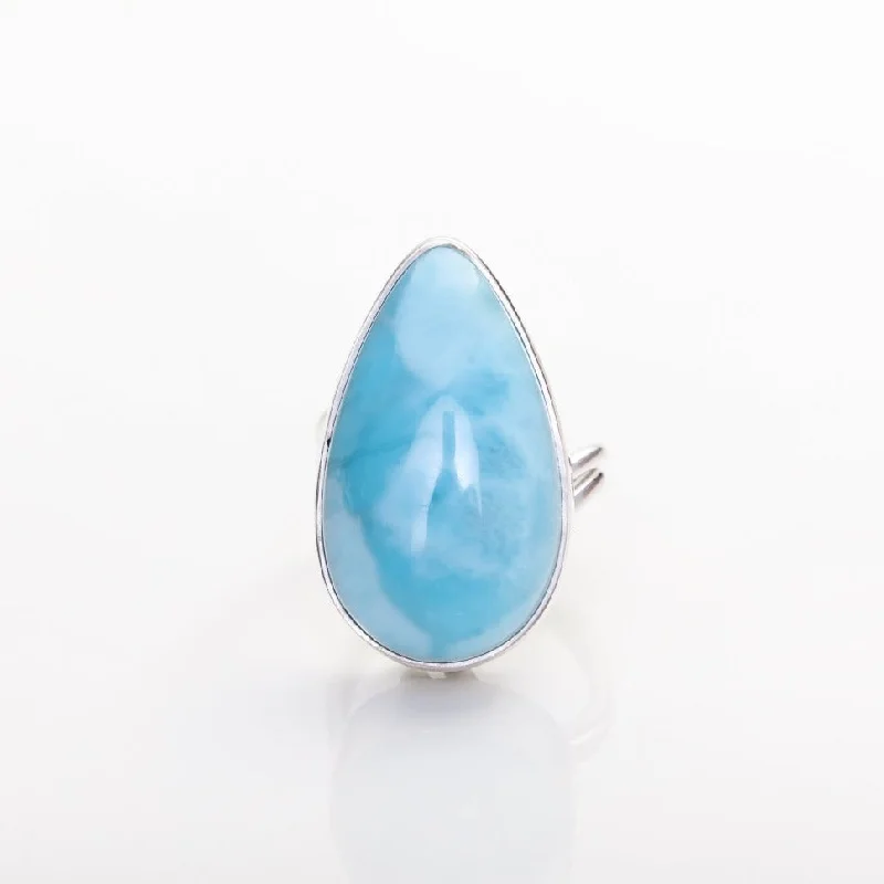 women’s oval rings-Larimar Ring Charlize