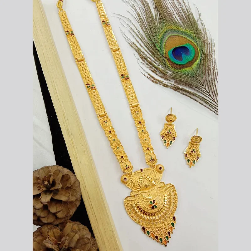 women’s wedding necklaces-SP Jewellery Gold Plated Long Necklace Set