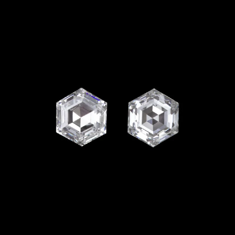 women’s gemstone drop earrings-0.20ct F VS2-SI1 HEXAGON SHAPE CUT NATURAL DIAMOND PAIR ACCENT STUD EARRINGS