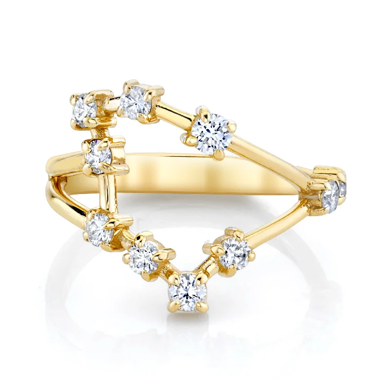 women’s statement rings-14k Prong Set Capricorn Constellation Ring | Ready to Ship