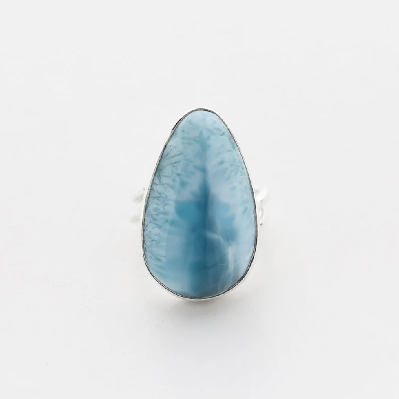 women’s flower rings-Larimar Ring Carrack