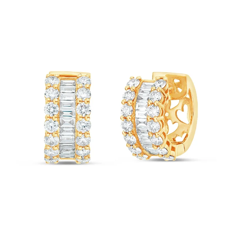 women’s adjustable hoop earrings-18K Gold 0.64ct Diamond Huggie Hoop Earrings