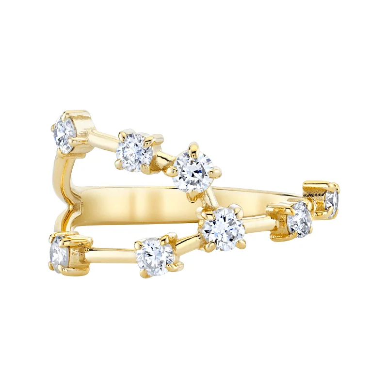 women’s luxury rings-14k Prong Set Taurus Constellation Ring | Ready to Ship