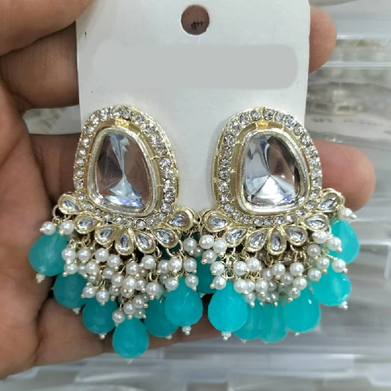 women’s hoop earrings with diamonds-Manisha Jewellery Gold Plated Crystal Stone And Pearls Dangler Earrings