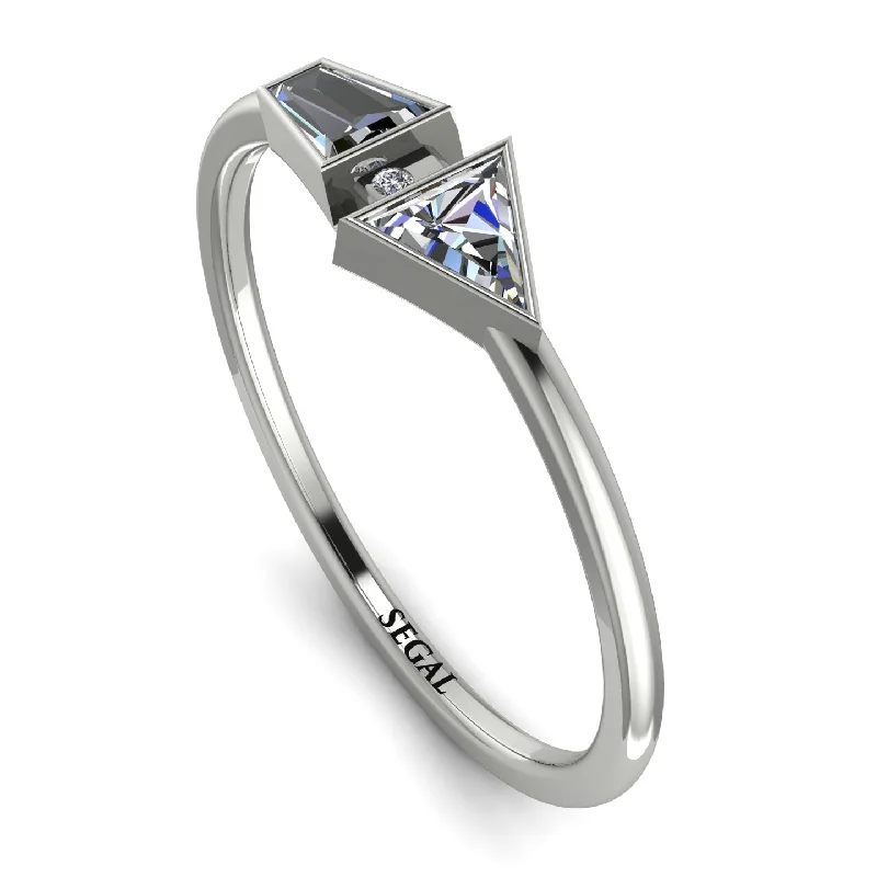 women’s cushion-shaped engagement rings-Geometrical Arrow Diamond Ring - Gracie No. 3