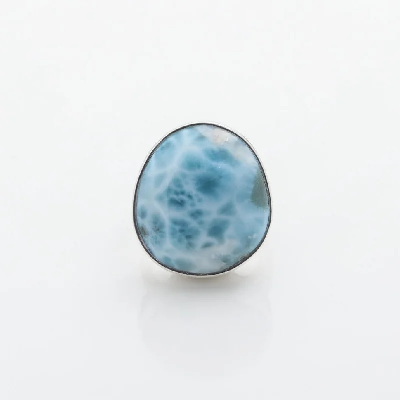 women’s art deco rings-Larimar Ring Vera