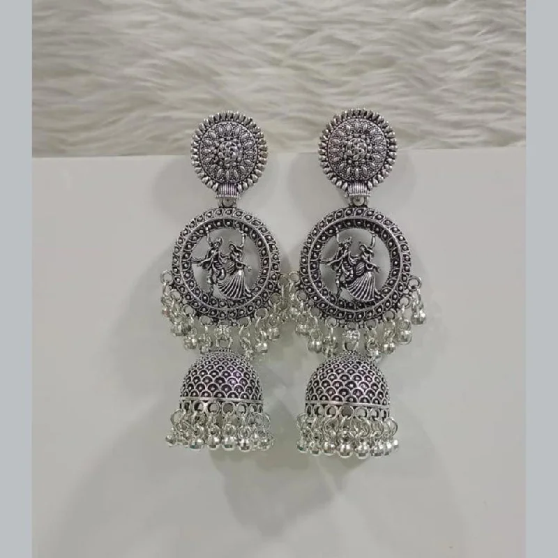 women’s delicate earrings-Pooja Bangles Oxidised Plated Jhumki Earrings