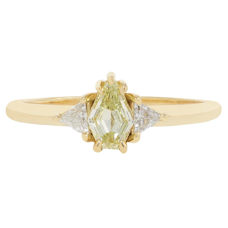 women’s luxury engagement rings-Buttercup Three Diamond Ring