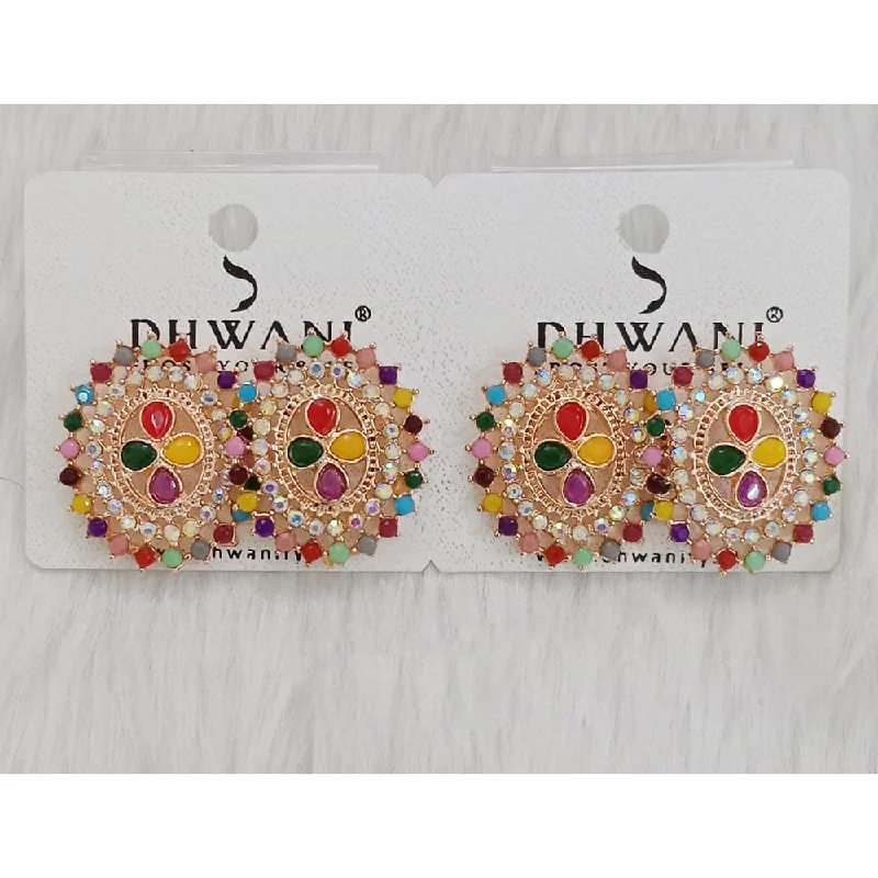 women’s personalized earrings-Dhwani Gold Plated Austrian Stone Studs Earrings