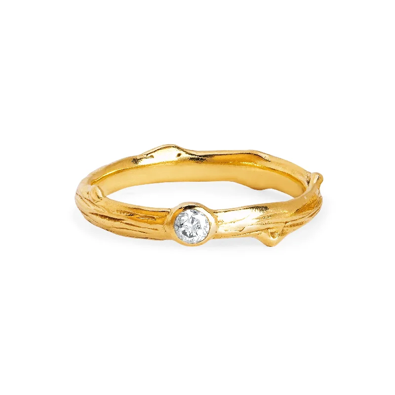 women’s promise ring designs-Rose Thorn Single Diamond Band