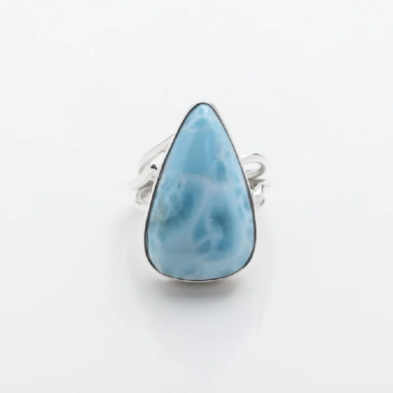 women’s rose gold rings-Larimar Ring Sabine