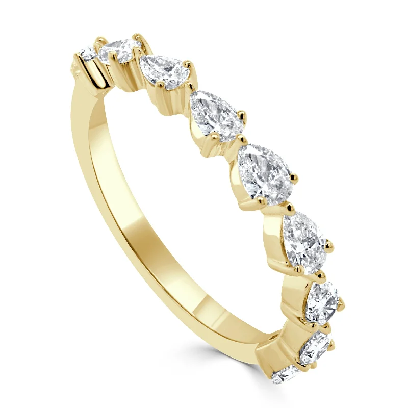 women’s round engagement rings-14k Gold & Pear-Shape Diamond Ring