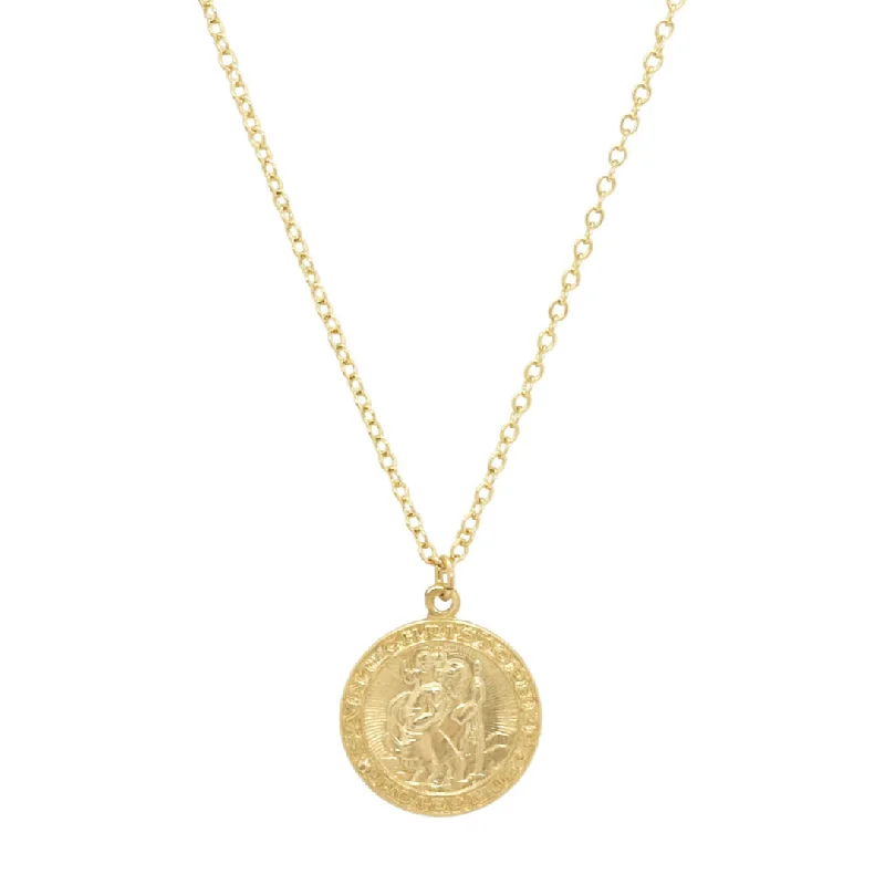 women’s crystal charm necklaces-Saint Christopher Necklace - Medium