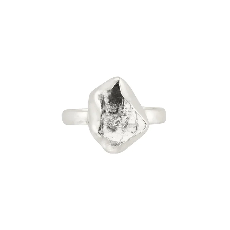 women’s chunky rings-Herkimer Protector Ring in Silver