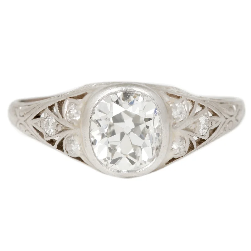 women’s gold engagement rings-Fleur de Lis Diamond Ring