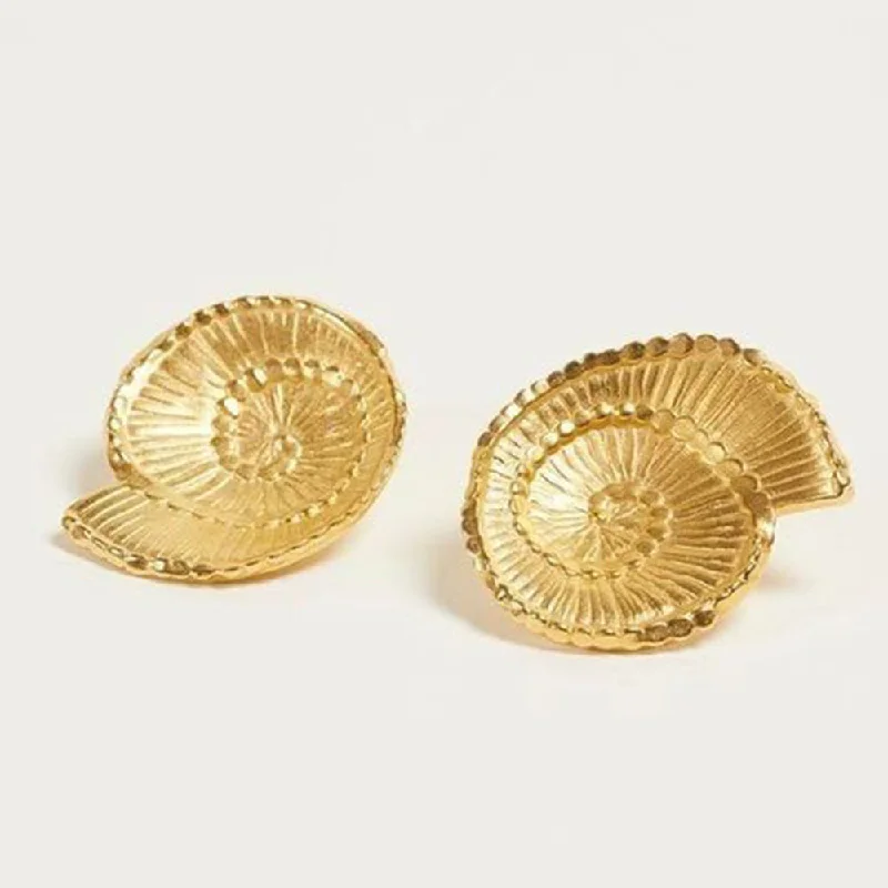 women’s modern earrings-Manath Jewels Gold Plated Matte Finish Korean Style Stud Earrings