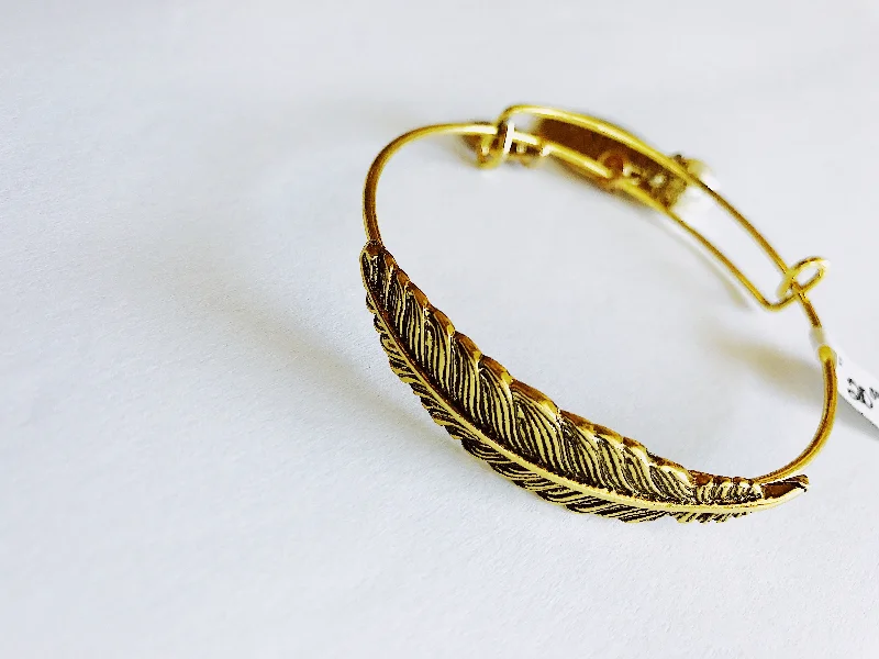 women’s wedding bangles-Feather Oh The Places You'll Go