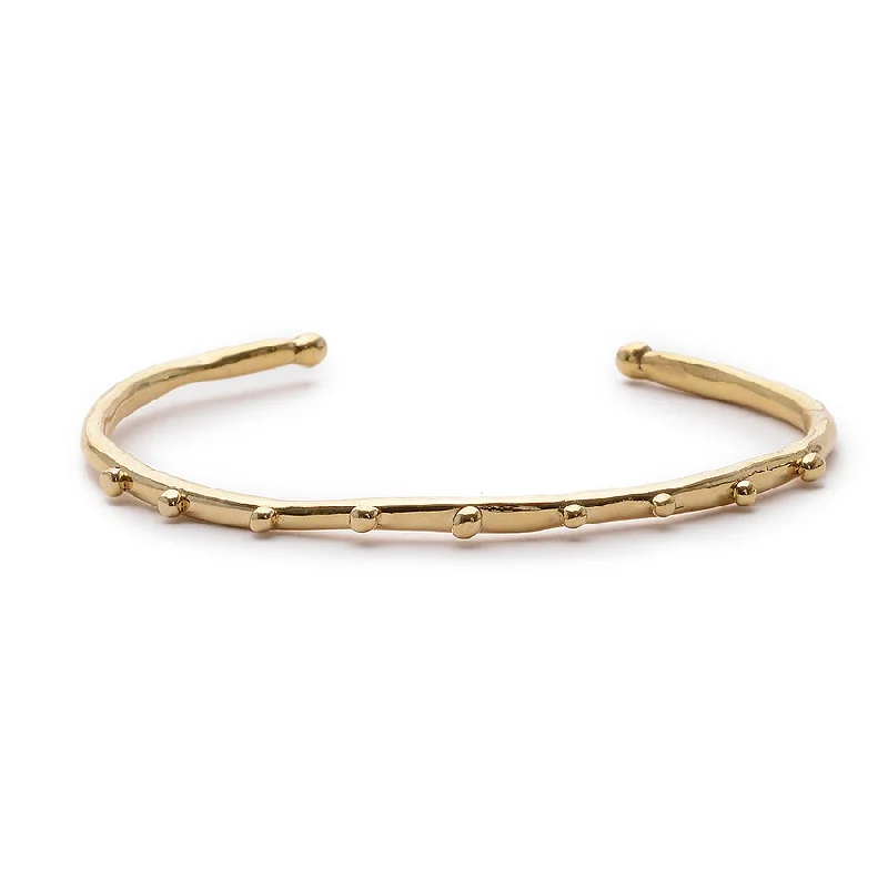 women’s sterling silver bangles-Dot Cuff