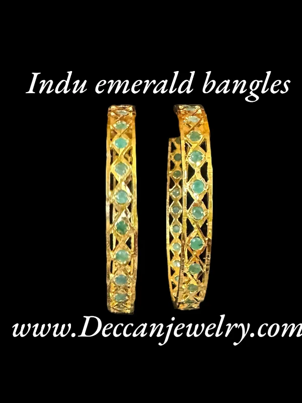 women’s bold bangles-B142 INDU emerald bangles -1 pair ( READY TO SHIP )