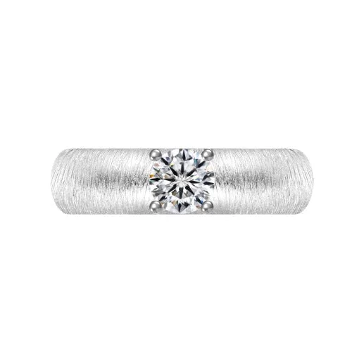 women’s engagement rings for proposal-Brushed Diamond Ring Thick Band | S925 | CZ