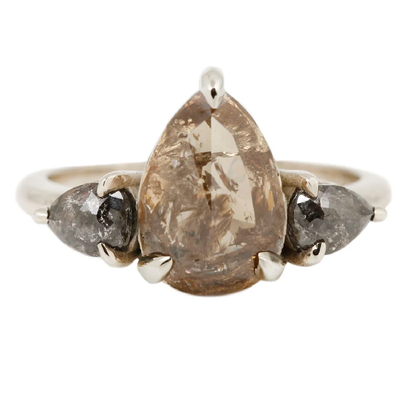 women’s vintage-inspired engagement rings-Champagne Pear Diamond Ring