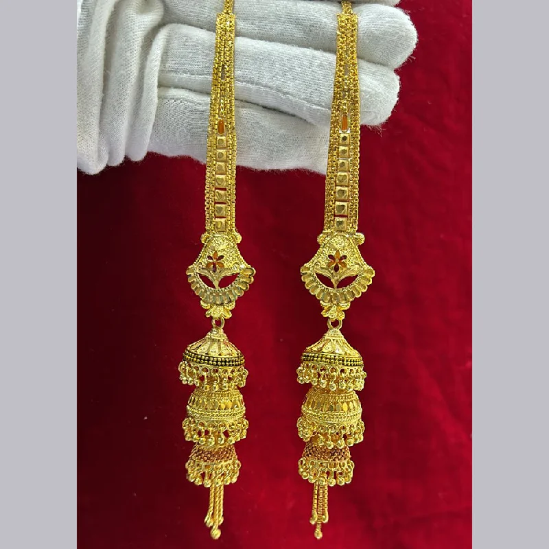 women’s gold hoop earrings-Pari Art Jewellery Gold Forming Jhumki Earrings