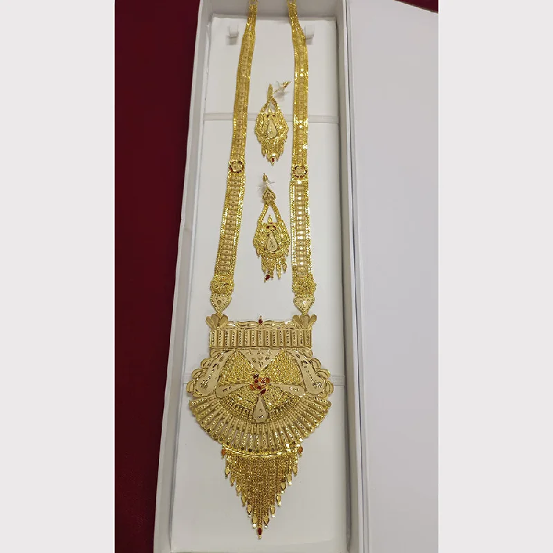 women’s diamond statement necklaces-Pari Art Jewellery Forming Long Necklace Set