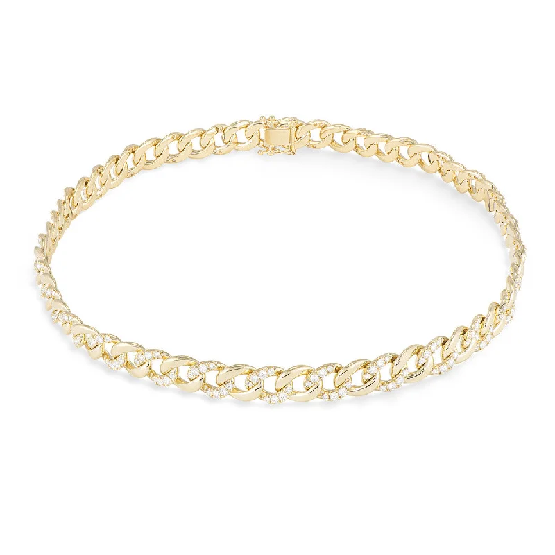 women’s simple gold necklaces-Groumette Necklace with Diamonds