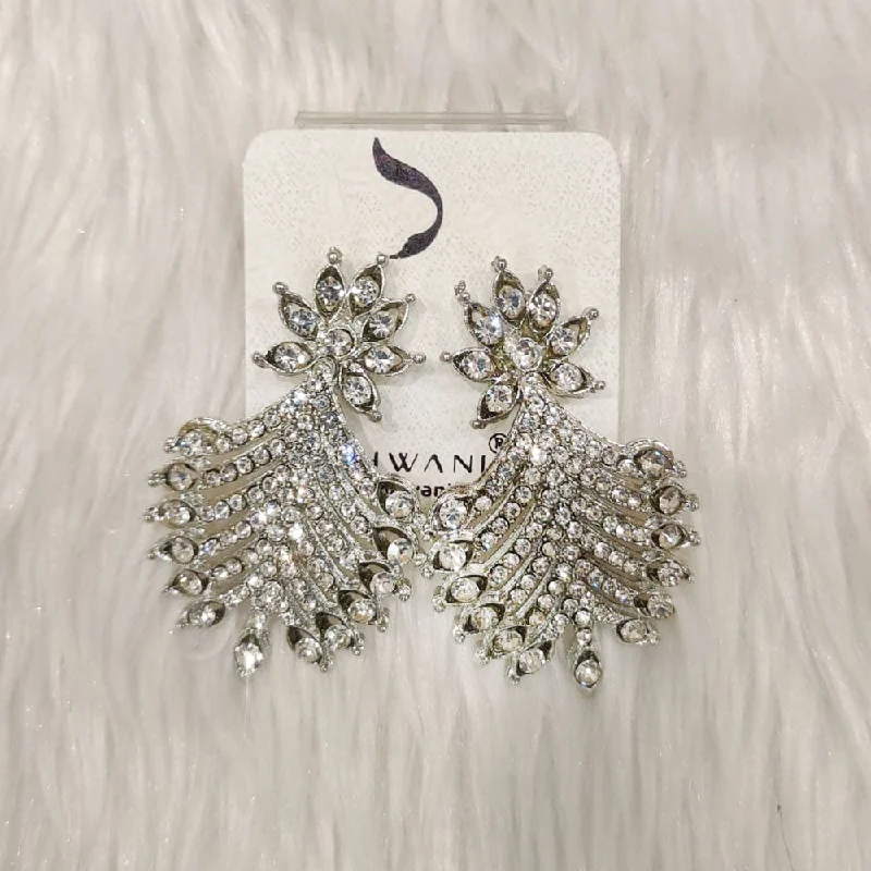 women’s chandelier earrings with gemstones-Dhwani Silver Plated Austrian Stone Dangler Earrings