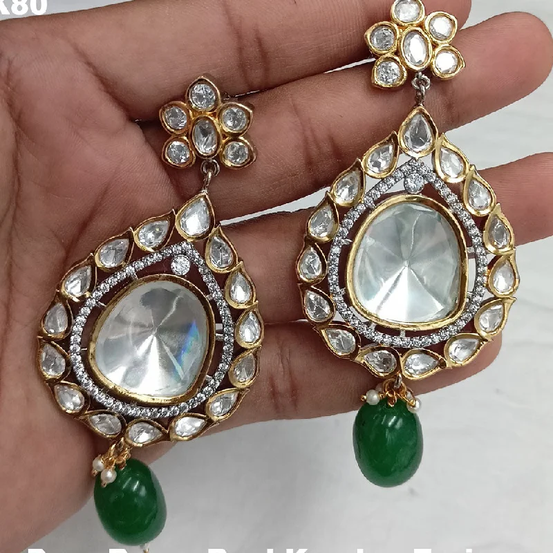 women’s stylish earrings-Amoliya Jewels Brass Kundan Earrings