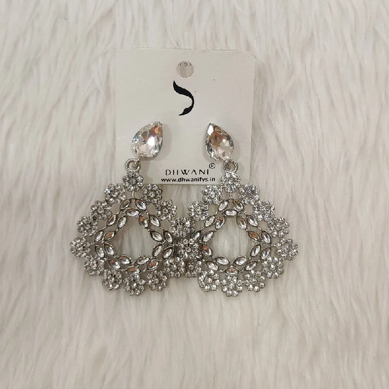 women’s vintage-inspired earrings-Dhwani Silver Plated Austrian Stone Dangler Earrings